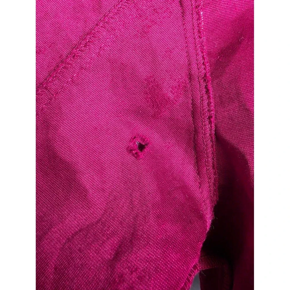Vtg Fubu Red Faux Leather Textured Print Shine Cropped Jacket Button Up Sz 9/10